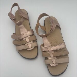 Hotter Rose Gold and Tan Strappy‎ Sandals